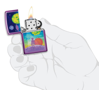 Zippo Alien Worlds High Polish Purple Windproof Lighter