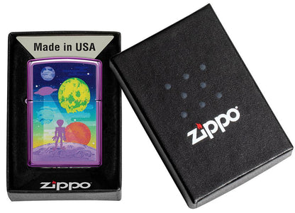 Zippo Alien Worlds High Polish Purple Windproof Lighter