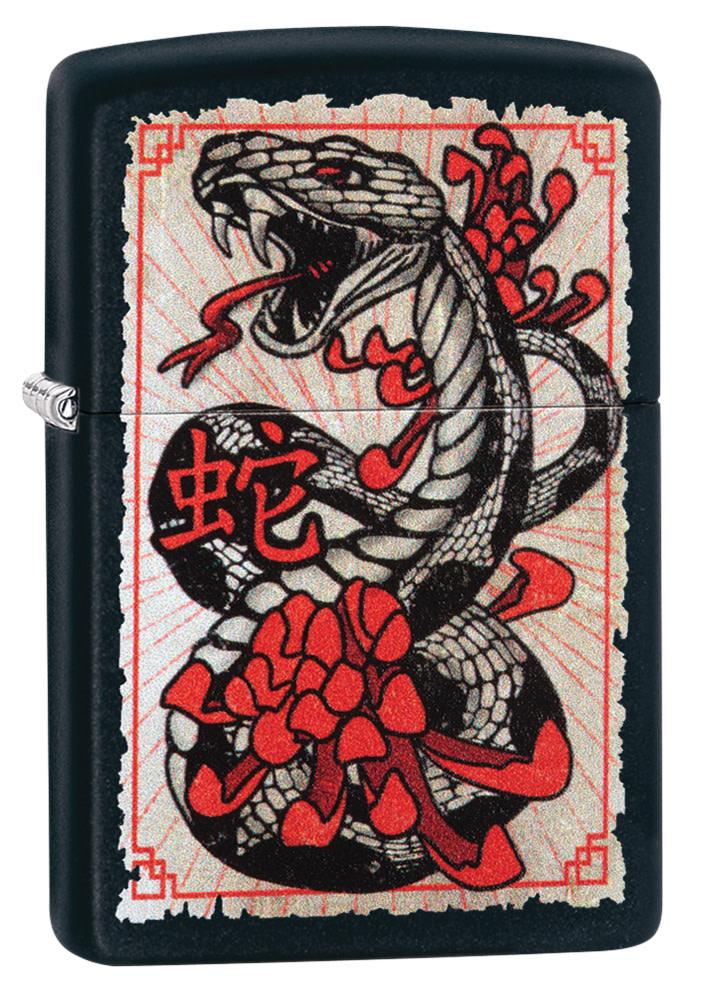 Zippo Snake Tattoo Black Matte Windproof Lighter
