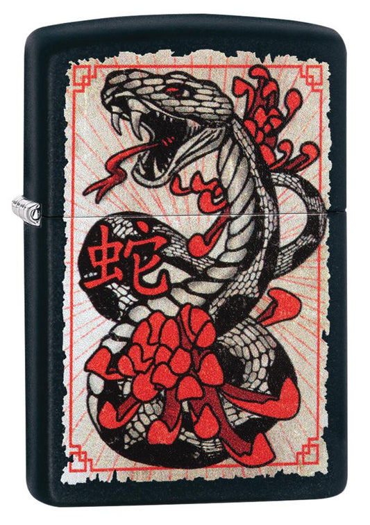 Zippo Snake Tattoo Black Matte Windproof Lighter