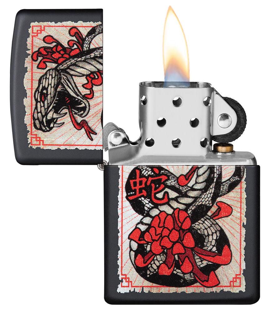 Zippo Snake Tattoo Black Matte Windproof Lighter