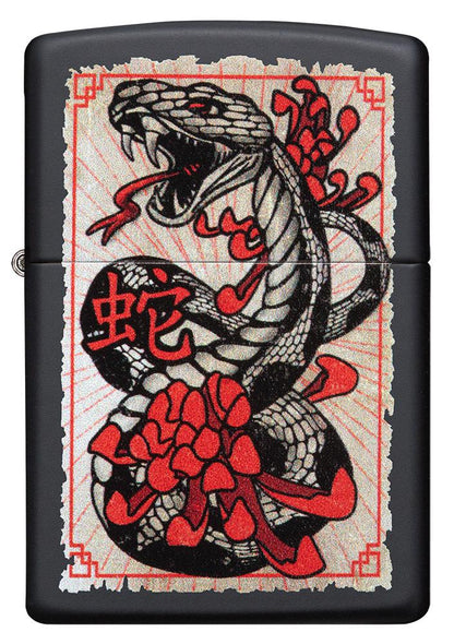 Zippo Snake Tattoo Black Matte Windproof Lighter