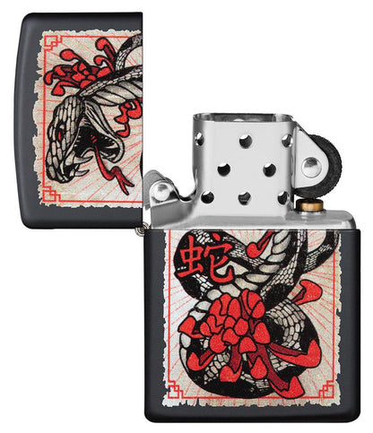 Zippo Snake Tattoo Black Matte Windproof Lighter