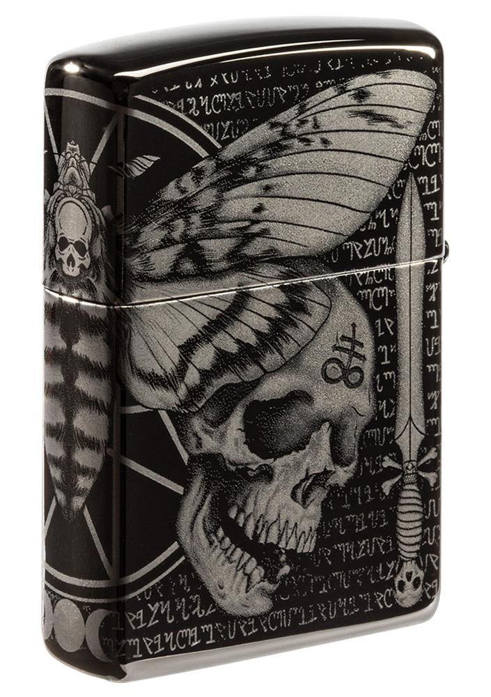 Zippo Hawkmoth High Polish Black Windproof Lighter