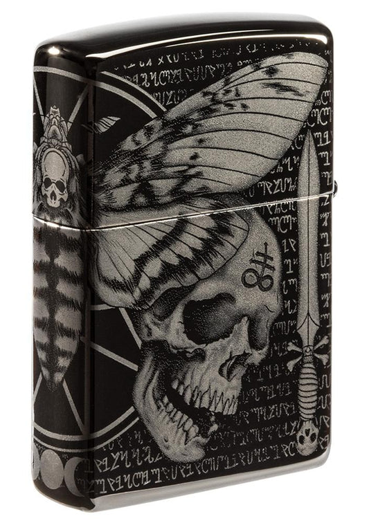 Zippo Hawkmoth High Polish Black Windproof Lighter