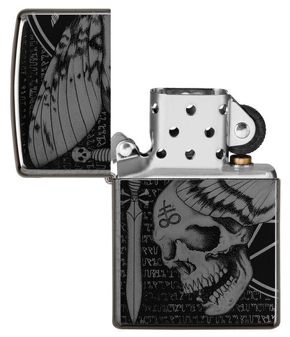 Zippo Hawkmoth High Polish Black Windproof Lighter