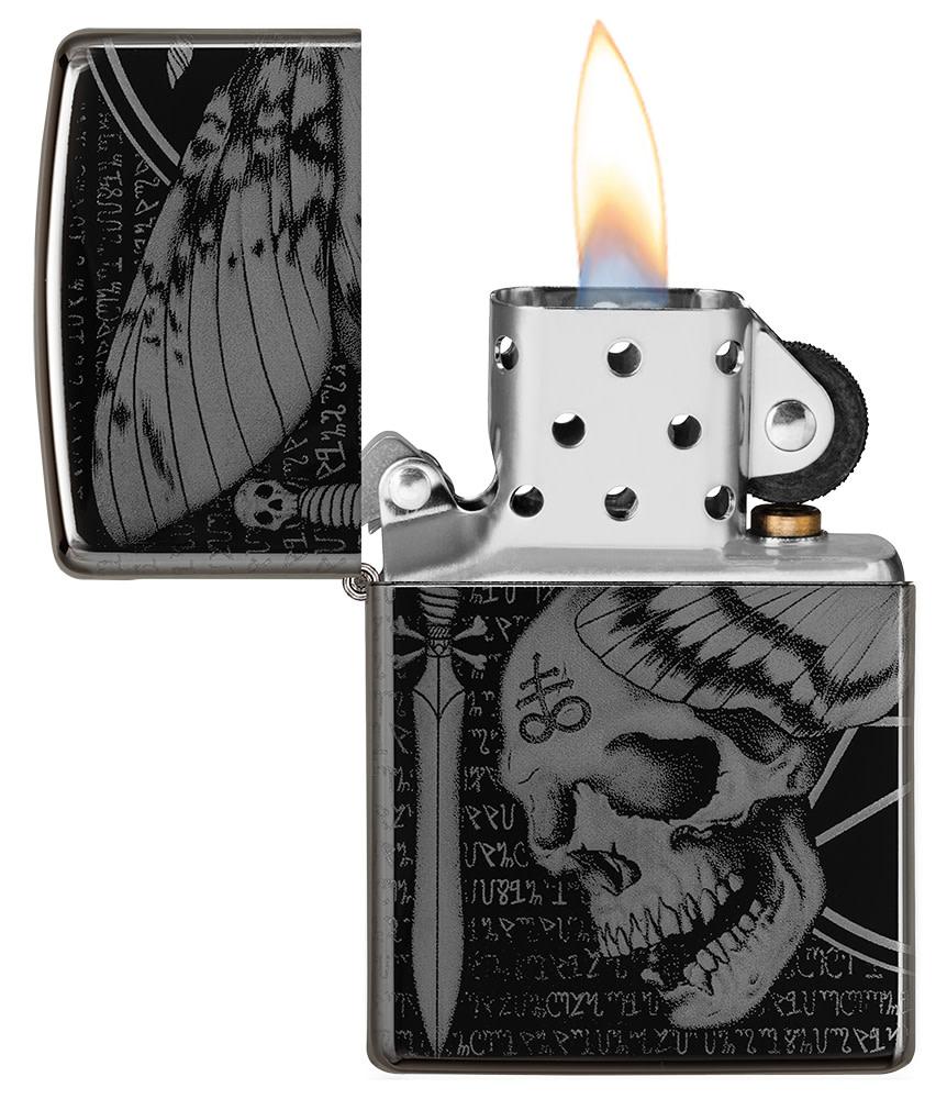 Zippo Hawkmoth High Polish Black Windproof Lighter