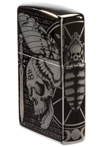 Zippo Hawkmoth High Polish Black Windproof Lighter