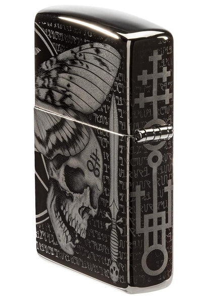 Zippo Hawkmoth High Polish Black Windproof Lighter