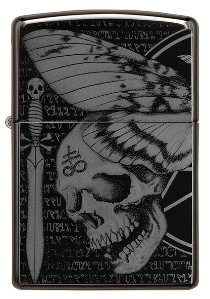 Zippo Hawkmoth High Polish Black Windproof Lighter