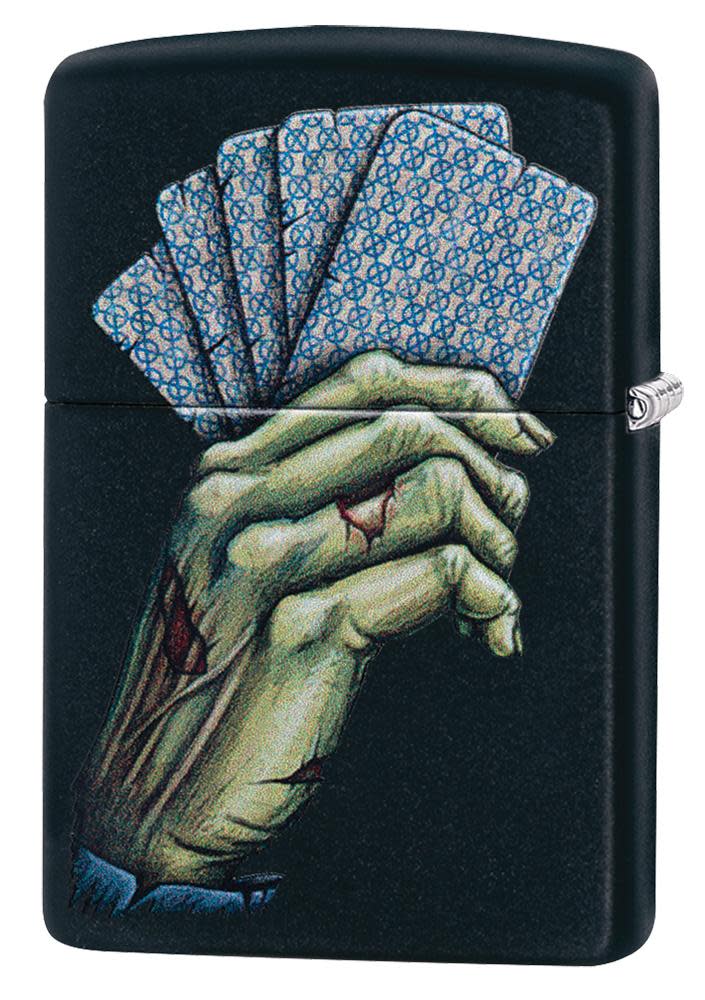 Zippo Dead Mans Hand Design Black Matte Windproof Lighter