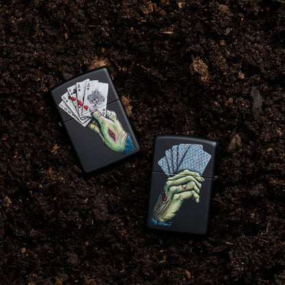 Zippo Dead Mans Hand Design Black Matte Windproof Lighter