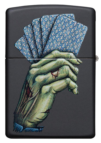 Zippo Dead Mans Hand Design Black Matte Windproof Lighter