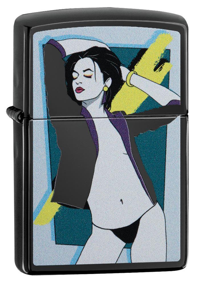 Zippo Pop Art Women Design High Polish Black Windproof Lighter
