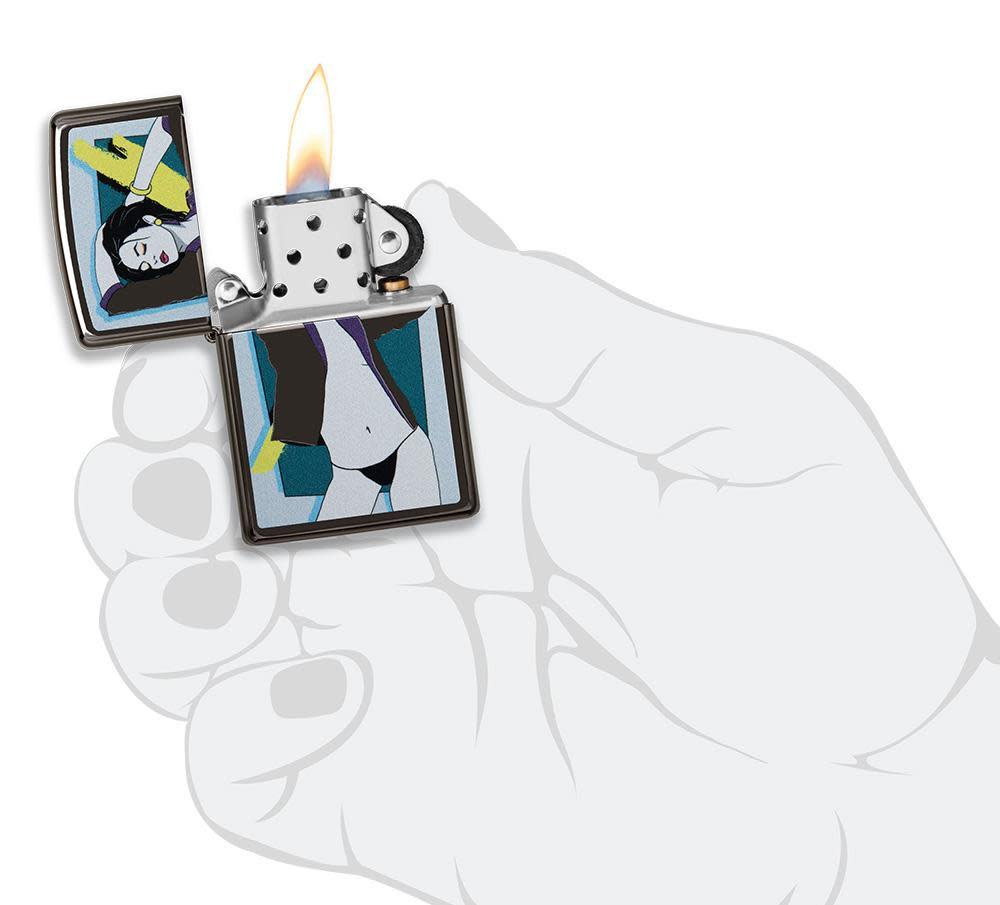 Zippo Pop Art Women Design High Polish Black Windproof Lighter