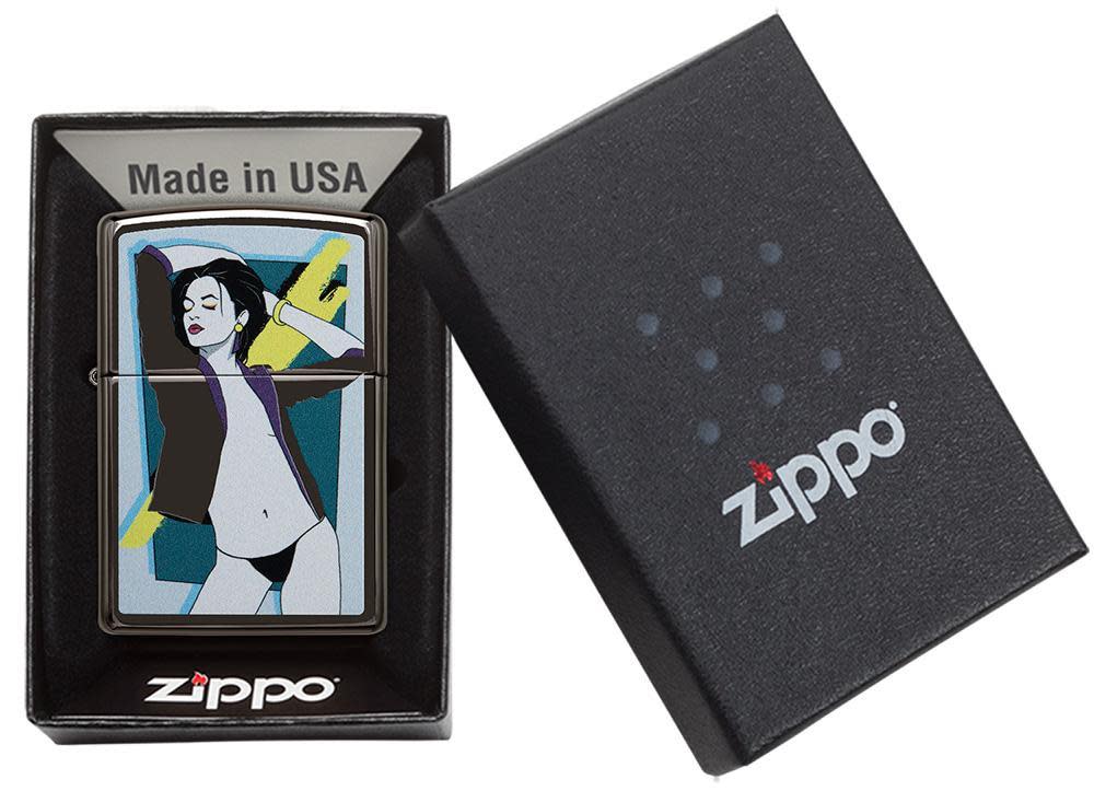 Zippo Pop Art Women Design High Polish Black Windproof Lighter