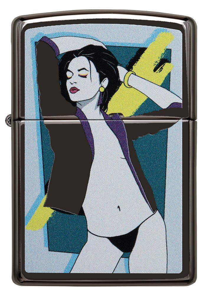 Zippo Pop Art Women Design High Polish Black Windproof Lighter