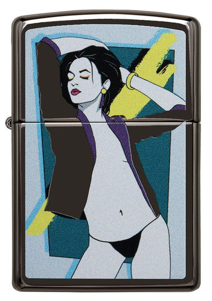 Zippo Pop Art Women Design High Polish Black Windproof Lighter
