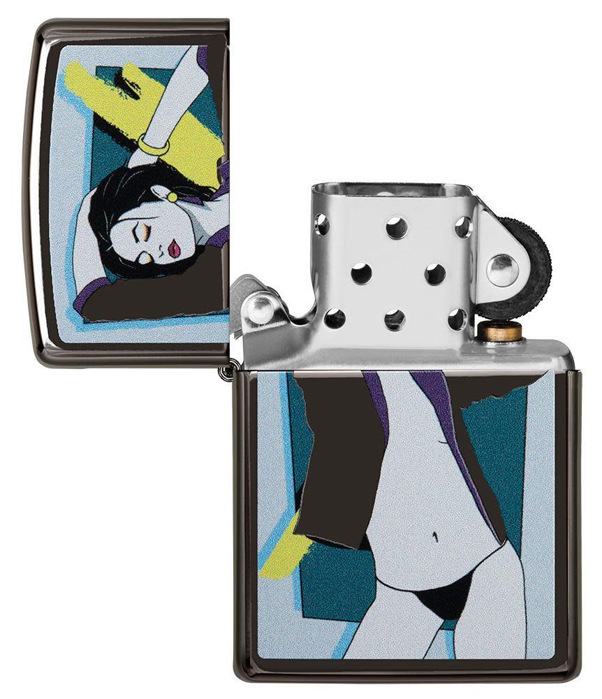 Zippo Pop Art Women Design High Polish Black Windproof Lighter