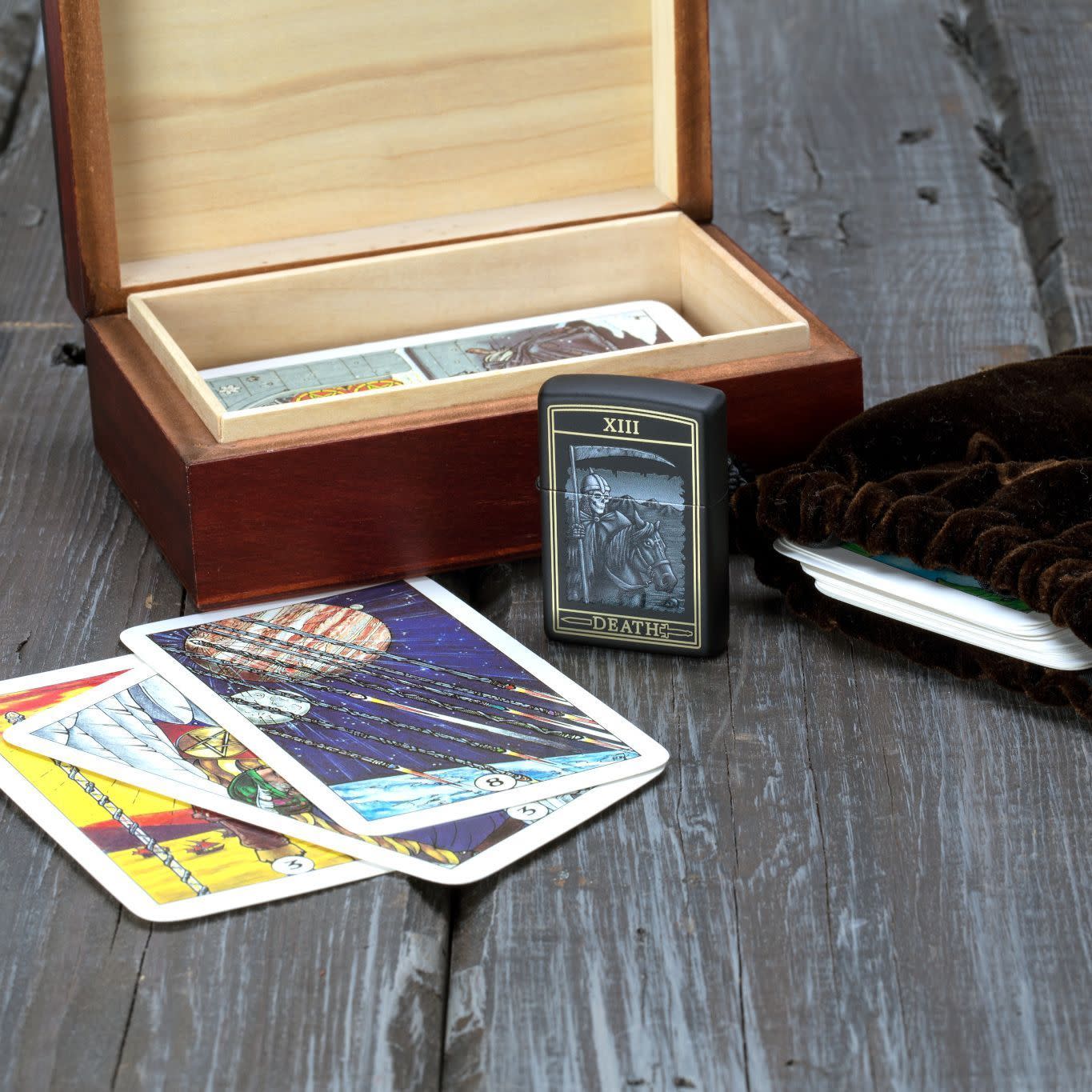 Zippo Death Card Design Black Matte Windproof Lighter