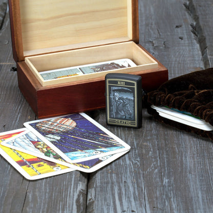 Zippo Death Card Design Black Matte Windproof Lighter