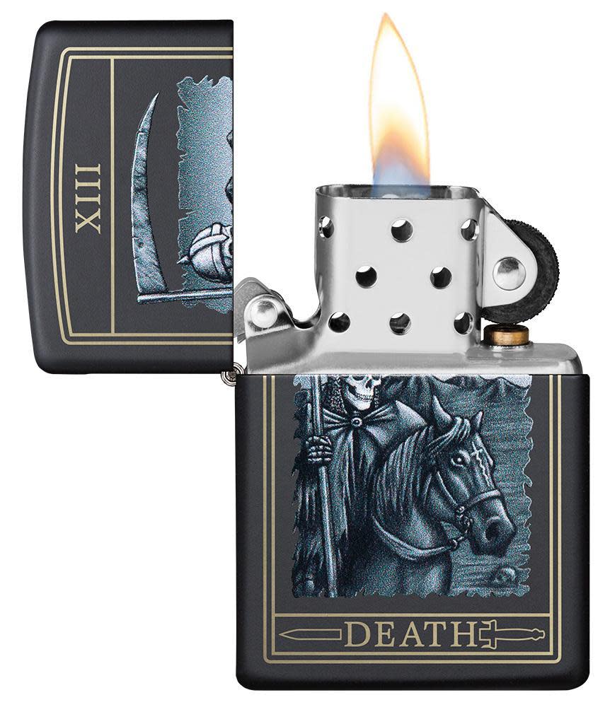 Zippo Death Card Design Black Matte Windproof Lighter