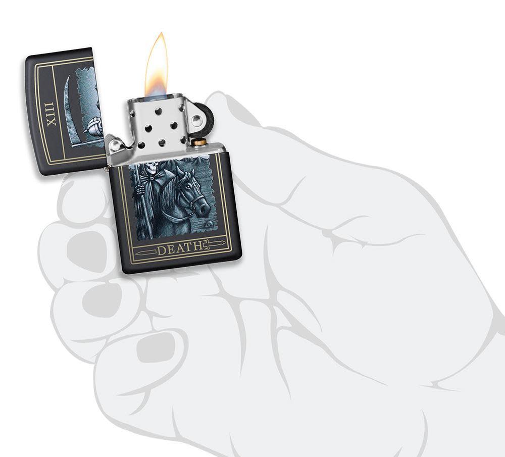 Zippo Death Card Design Black Matte Windproof Lighter