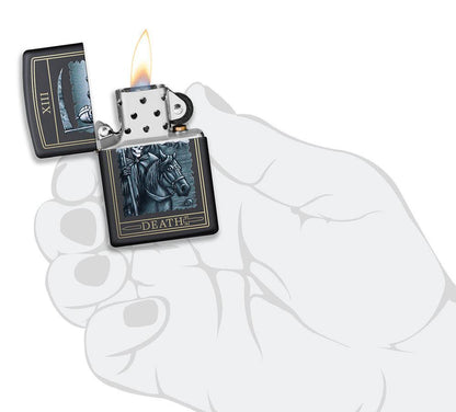 Zippo Death Card Design Black Matte Windproof Lighter