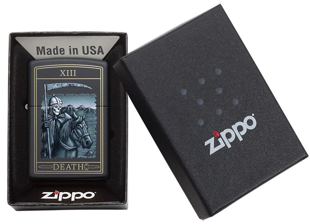 Zippo Death Card Design Black Matte Windproof Lighter