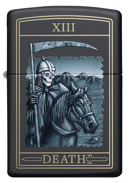 Zippo Death Card Design Black Matte Windproof Lighter