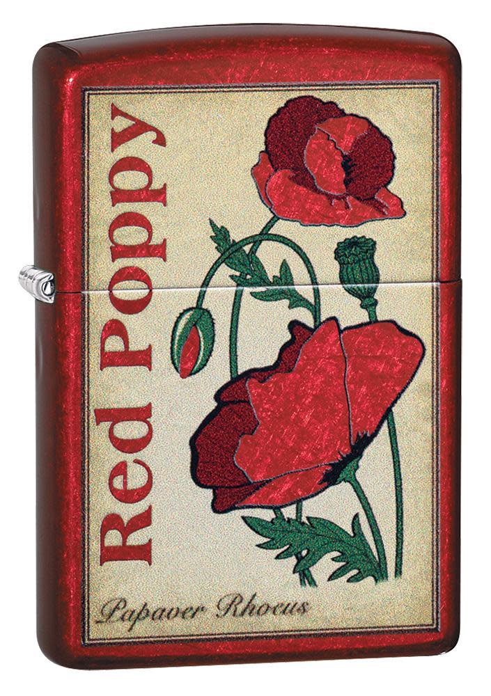 Zippo Poppy Design Candy Apple Red Windproof Lighter
