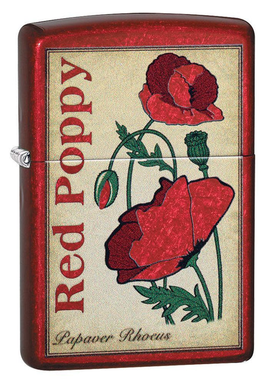 Zippo Poppy Design Candy Apple Red Windproof Lighter