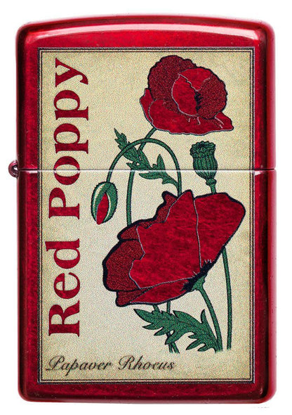 Zippo Poppy Design Candy Apple Red Windproof Lighter
