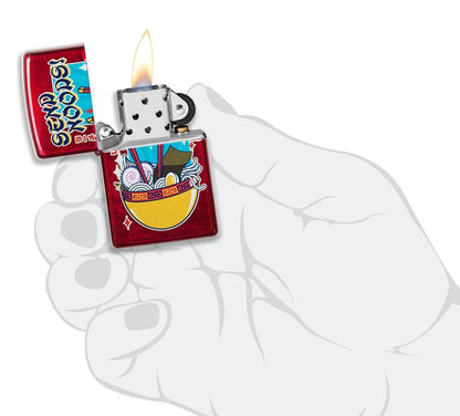 Zippo Noodle Design Candy Apple Red Windproof Lighter