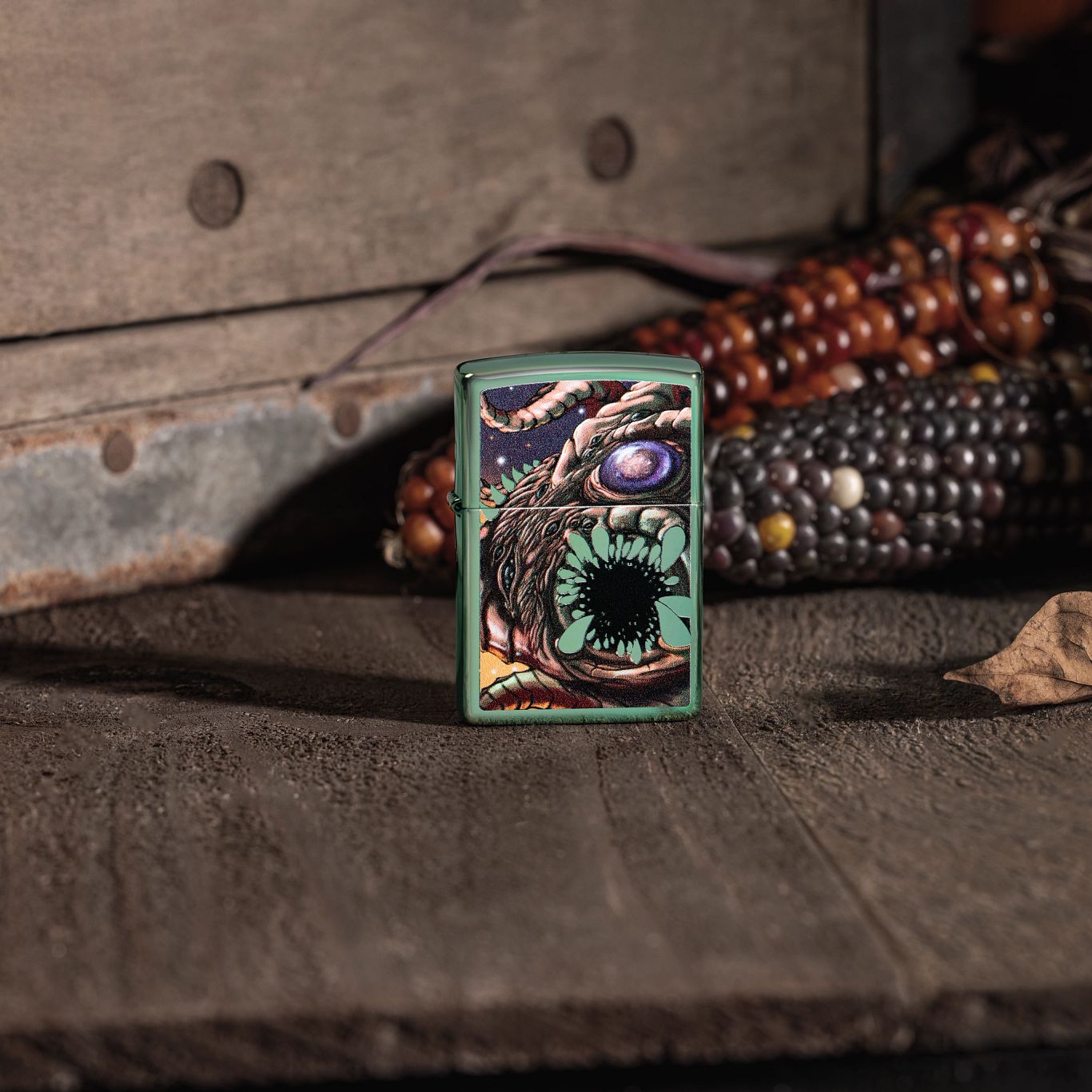 Zippo High Polish Green Apocalypse Monster Design