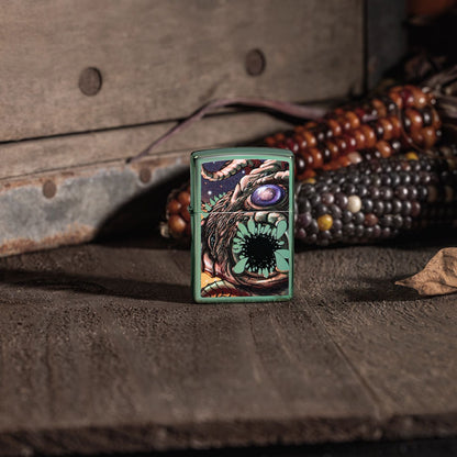 Zippo High Polish Green Apocalypse Monster Design