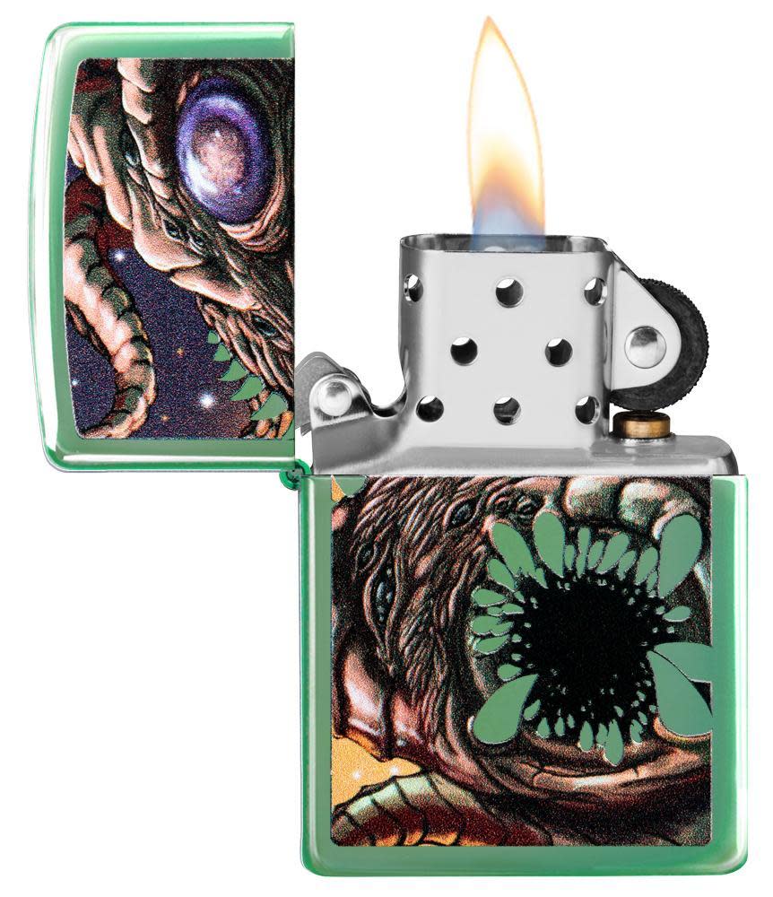 Zippo High Polish Green Apocalypse Monster Design