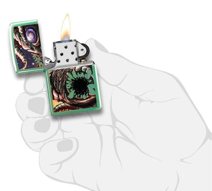 Zippo High Polish Green Apocalypse Monster Design
