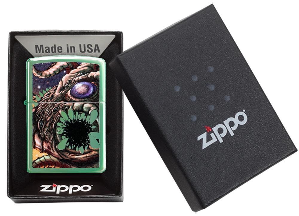 Zippo High Polish Green Apocalypse Monster Design