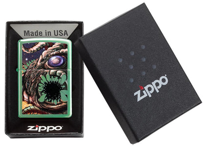 Zippo High Polish Green Apocalypse Monster Design