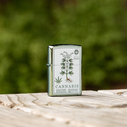 Zippo High Polish Green Cannabis Design
