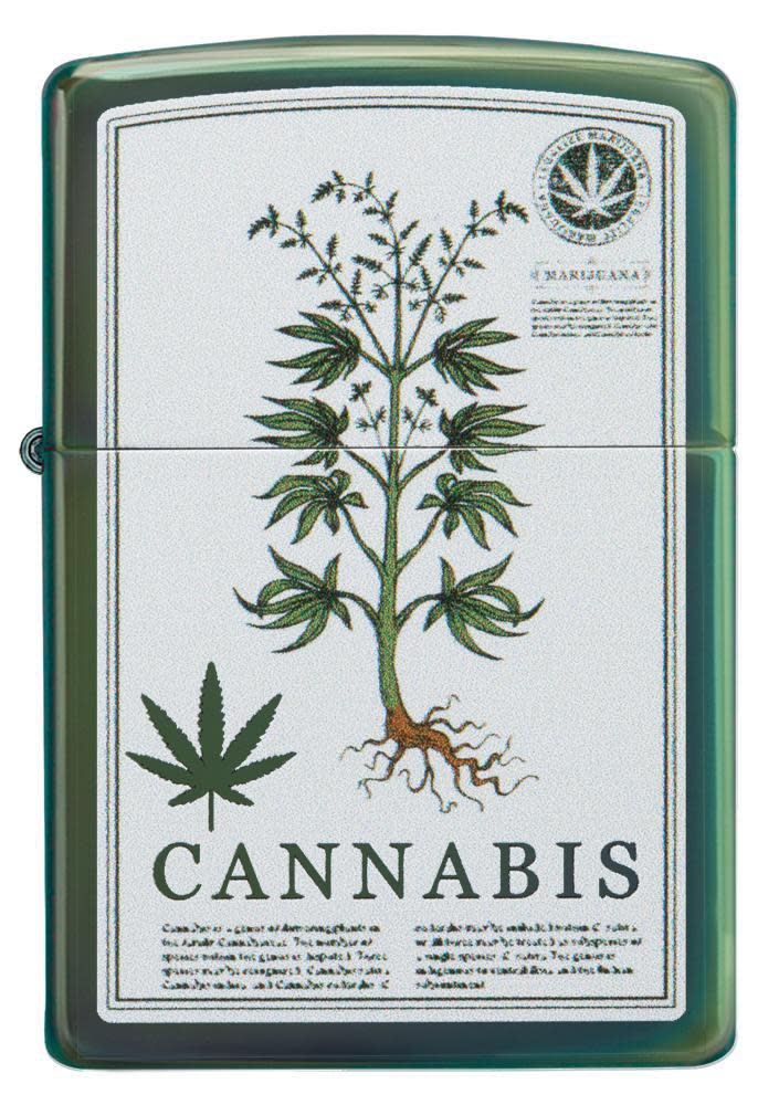 Zippo High Polish Green Cannabis Design