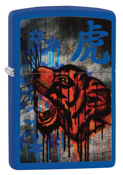 Zippo Royal Blue Colorful Tiger Design