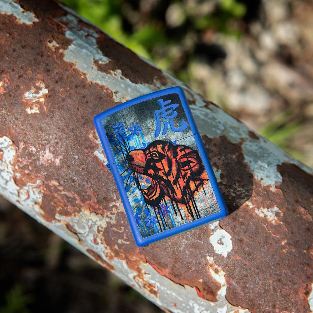 Zippo Royal Blue Colorful Tiger Design