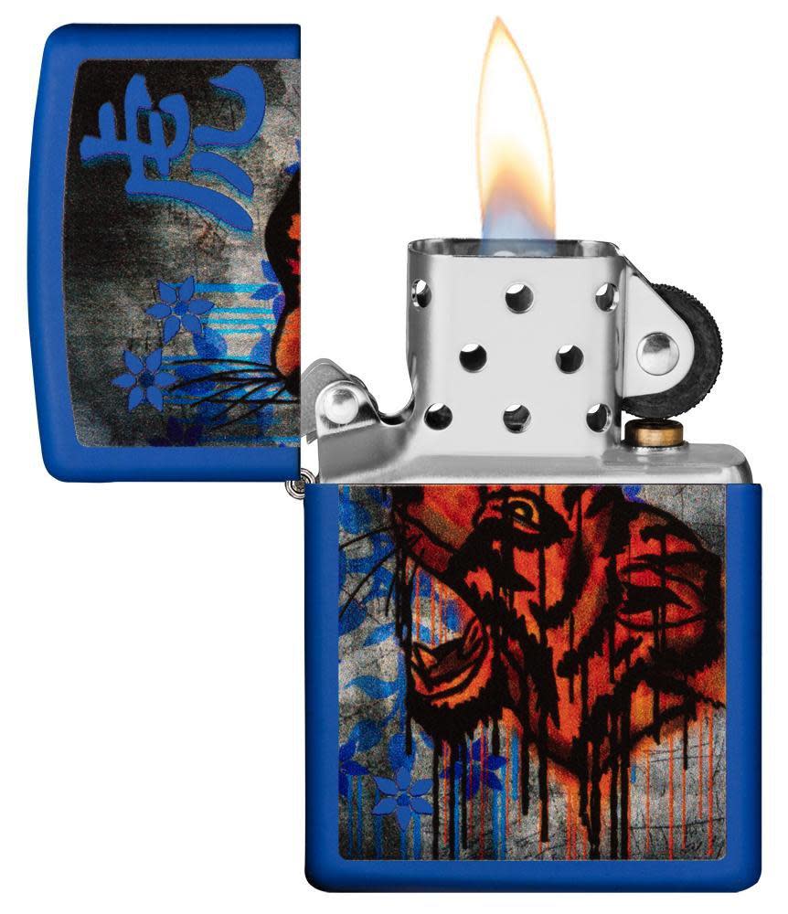 Zippo Royal Blue Colorful Tiger Design
