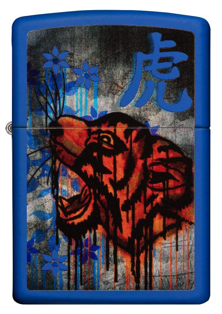 Zippo Royal Blue Colorful Tiger Design