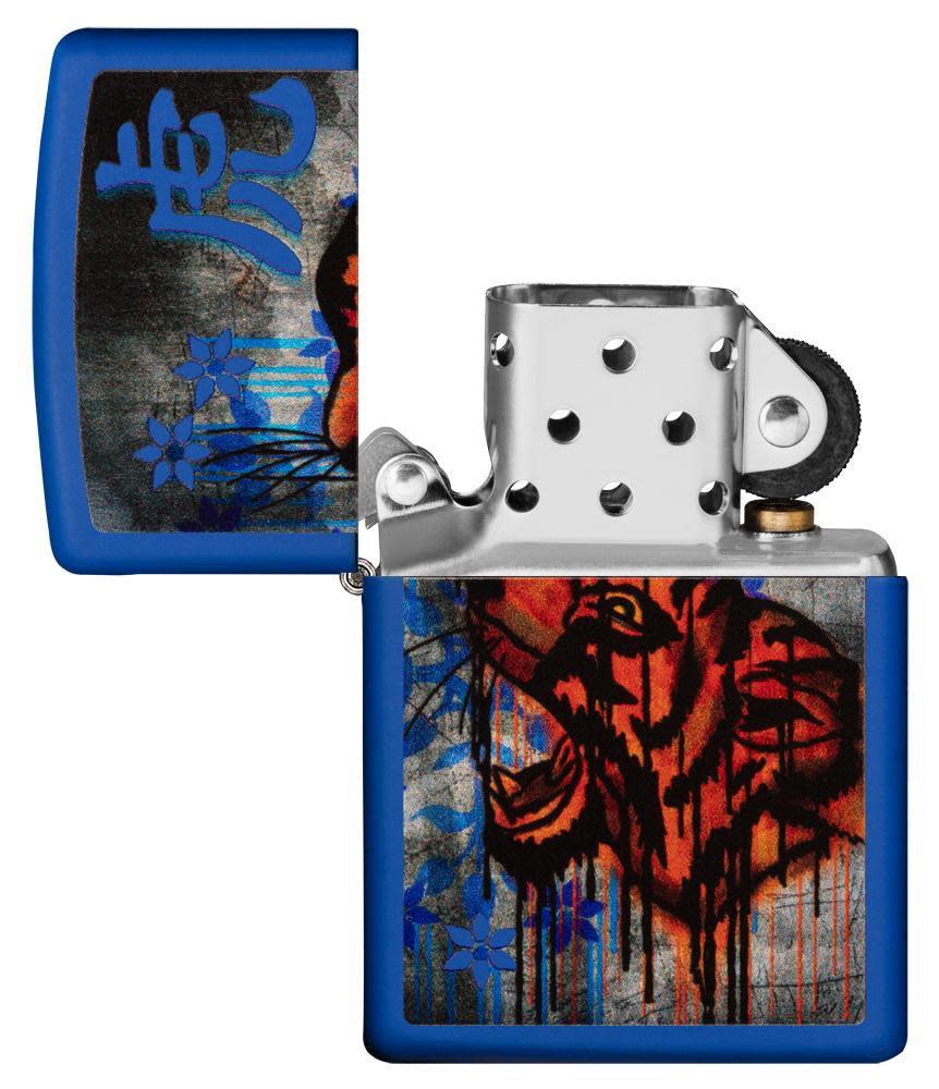 Zippo Royal Blue Colorful Tiger Design
