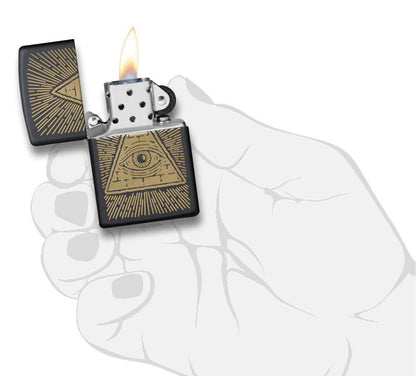 Zippo Eye of Providence Black Matte Design