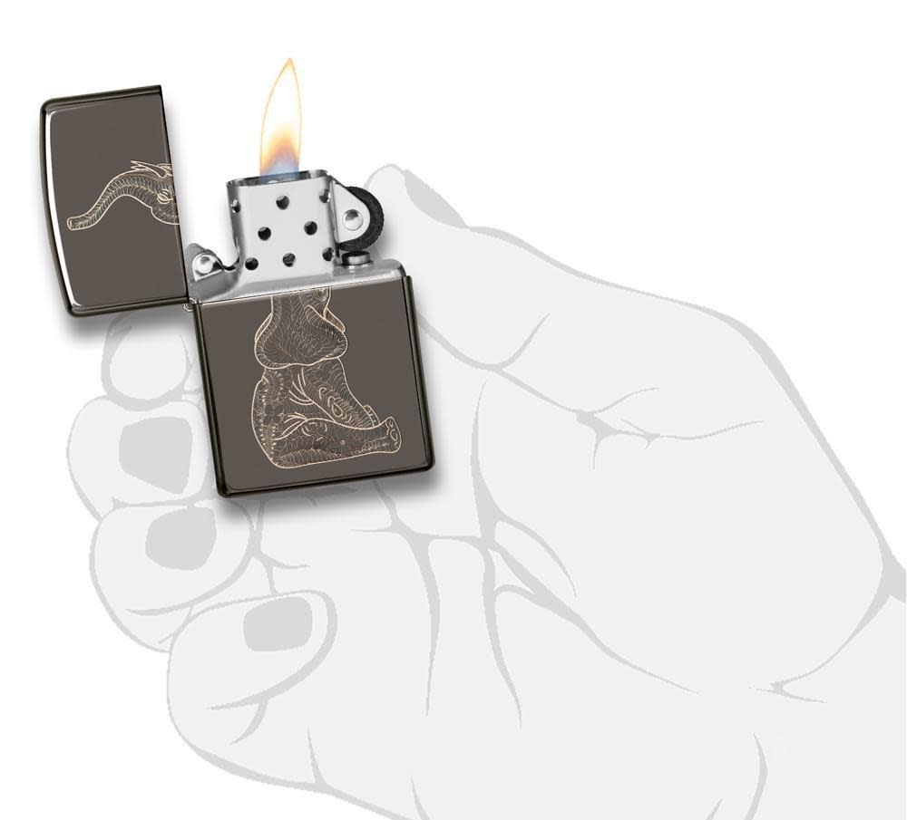 Zippo Zentangle Elephant Design Windproof Lighter