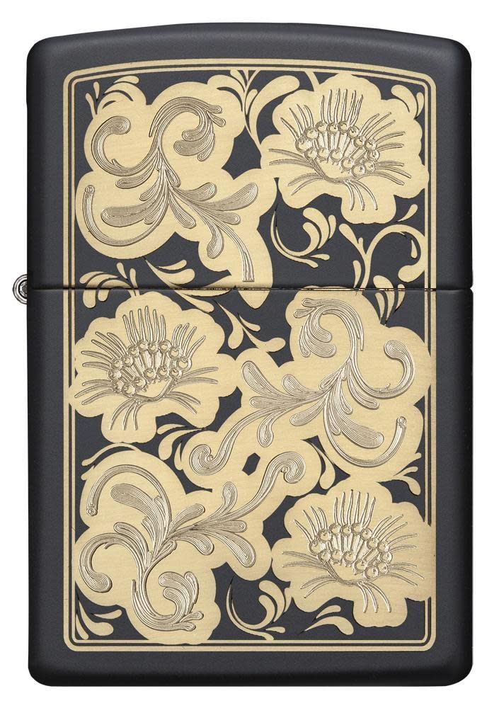 Zippo Fancy Floral Black Matte Lighter